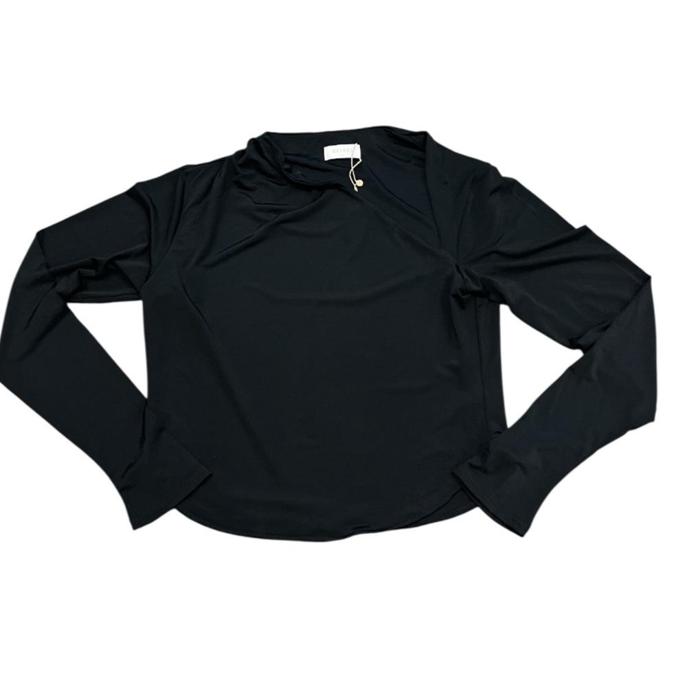 New Women’s Meshki XXXL Black Longsleeve Crop Top